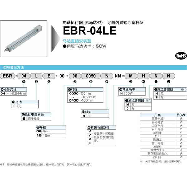 CKD喜開理電動執(zhí)行器（無馬達型）滑塊型EBR-04LE-00-120100NNN-MHNN