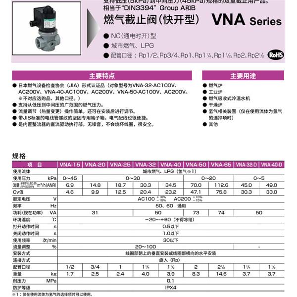 CKD喜開(kāi)理氣體遮蔽閥（快開(kāi)型）VNA-65-LH2-DC100V